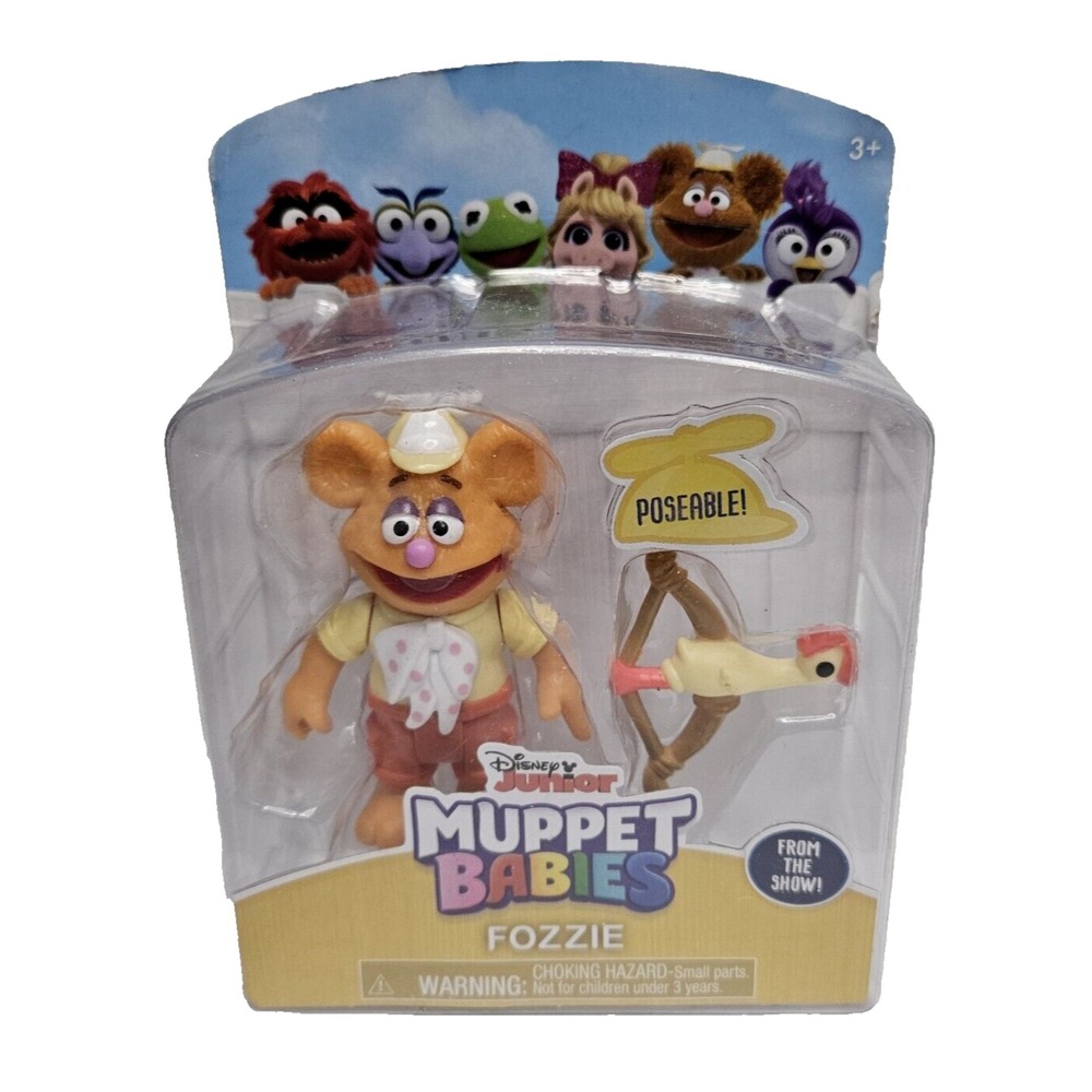 Muppet Babies Fozzie Poseable Figure Cake Topper Disney Junior 2 Set Bow Arrow